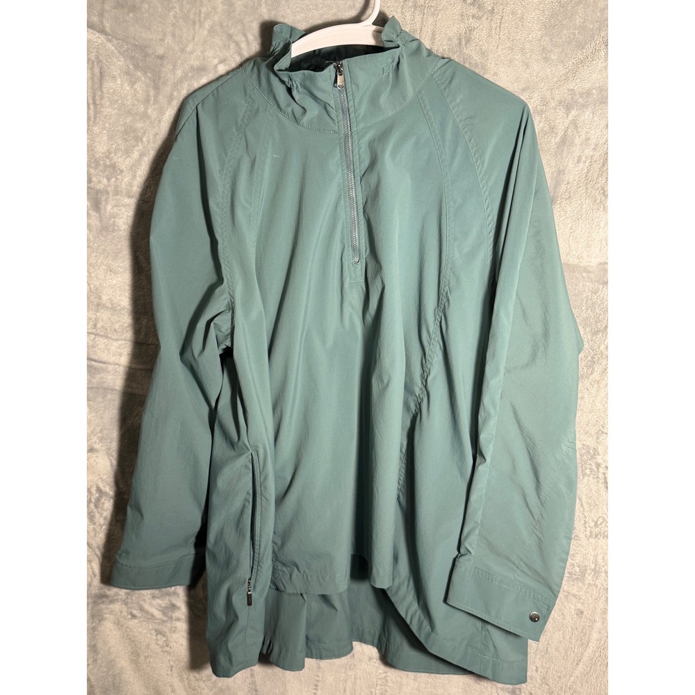 Athleta Teal Pullover Half Zip Anorak Jacket Womens XL Lightweight oversized - Picture 7 of 13